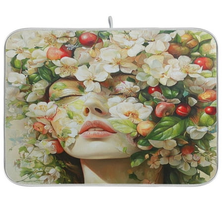 

Kitchen Drying Mat 18x24In Drying Dish Mat Dish Drying Mats Kitchen Countertop Multi-Function Drain Drying Mat Kitchen Table Floral Beauty