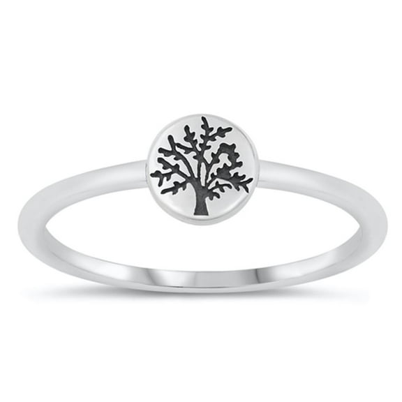 Vintage Tree of Life Ring .925 Sterling Silver Band Jewelry Female Male Unisex Size 9