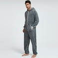 thumbnail image 7 of TBWNWG Men's Pajama and Loungewear Zipper Long Sleeve V Neck Hoodie Jumpsuit Romper Sleepwear for Comfort and Style,Sizes 2XL, 7 of 7