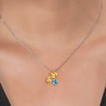 thumbnail image 3 of 925 Silver and 10K Yellow Gold Yellow Citrine and Swiss Blue Topaz Pendant Necklace for Women (2.55 Cttw, Oval Checkerboard 8X6MM, 7X5MM and 6X4MM, Gemstone November Birthstone, with 18 inch Chain), 3 of 4