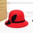 thumbnail image 2 of iHPH7 1950s Accessories for Women Winter Hats for Women Derby Hats for Women Felt Hat Bucket Hats for Woman, Red One Size, 2 of 2