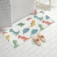 thumbnail image 2 of White Cartoon Dinosaurs Pattern Bathroom Rugs Mat,Non Slip Microfiber Bathroom Rug,Rubber Backing,Soft Bathroom Mats for Bathroom Floor,Tub and Shower,60x24in(150x60cm), 2 of 5