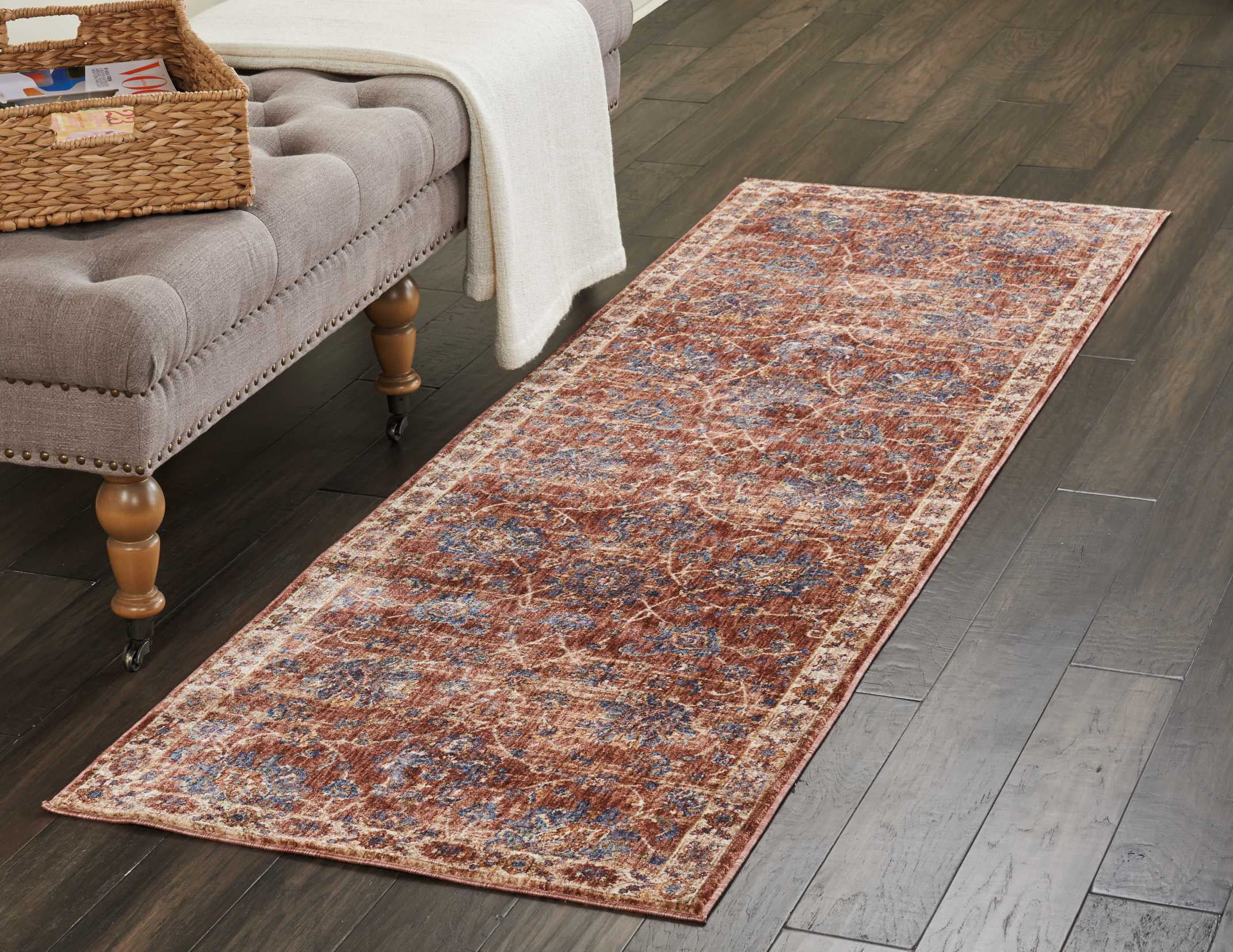Nourison Reseda Bordered Brick Area Rug