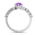 thumbnail image 4 of Diamond-Capitals 1.25 Carat Stylish Natural Diamond Amethyst Gemstone Bridal Ring for Women 14K White Gold Size 6, 4 of 8