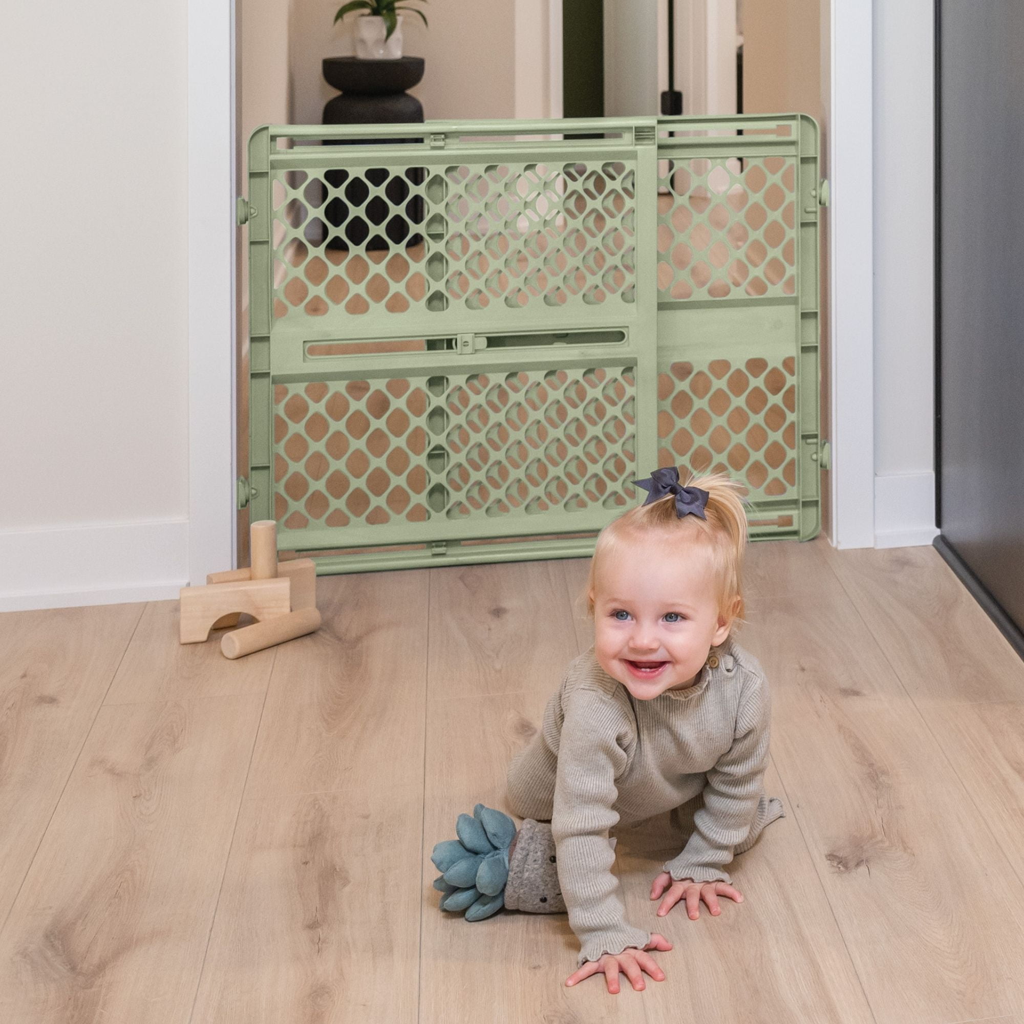 Toddleroo by North States Renew 100% Recycled Plastic Gate for Babies and Toddlers, Green