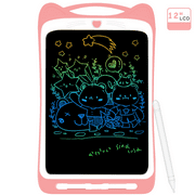 Angle View: AGPTEK LCD Writing Tablet for Kids 12 Inches, Colorful Graphics Writings Pads with Lock Switch, Pink