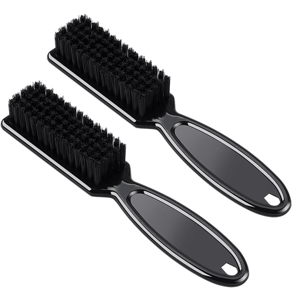 2 Pcs Black Barber Blade Cleaning Brush for Clipper Cleaning Nail Cleaner Styling Brush for Fades Tapers Trimmer Manicure Salon