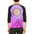 thumbnail image 2 of Rum Runner Hibiscus Fractal Mandala Mens Raglan T Shirt White-Black MD, 2 of 2
