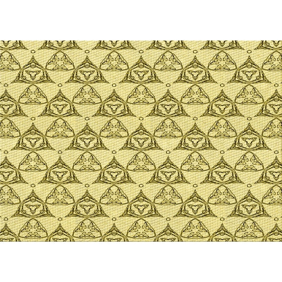 Ahgly Company Machine Washable Indoor Rectangle Transitional Dark Golden Rod Brown Area Rugs, 5' x 7'