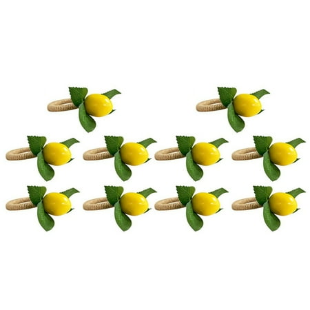 

10X Lemon Napkin Rings Set Lemon Vine Napkin Rings Dinning Table Setting Napkin Holder for Dining Table Holiday Decor