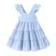 thumbnail image 1 of Vestido YOUNGER TREE para niñas pequeñas, verano, con volantes, azul 3-4T, 1 of 6