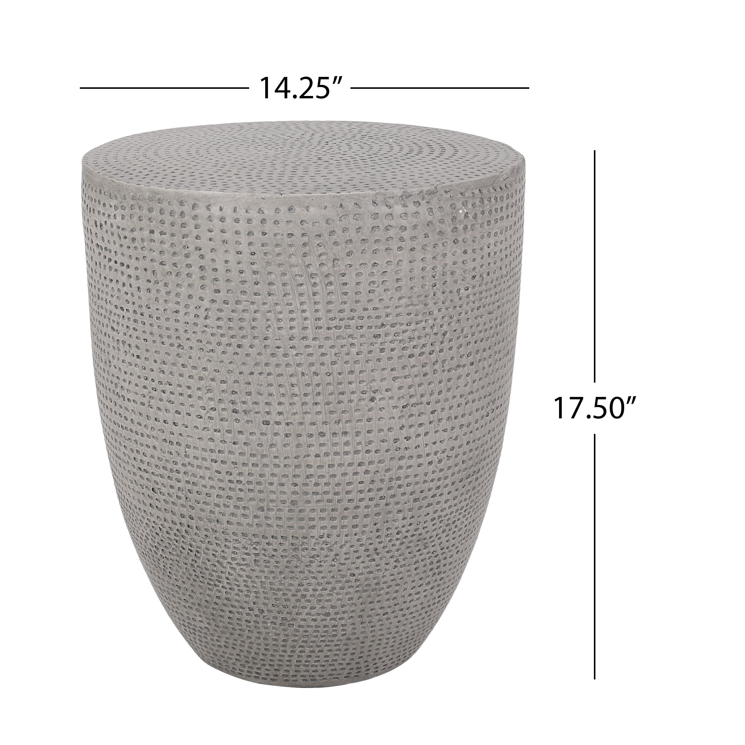 Farrarville Lightweight Concrete Outdoor Side Table, Concrete Finish