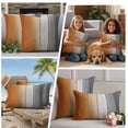 thumbnail image 4 of Outdoor Pillow Covers 26x26 Set of 2, Burnt Orange Gray Ombre Waterproof Patio Throw Pillow Covers for Couch Sofa Chair, Vintage Farmhouse Wooden Decorative Pillowcases for Throw Pillows, 4 of 9
