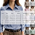 thumbnail image 3 of THNCYX Striped Button Up Long Sleeve Shirts For Women Collar Pocket Casual Work Office Blouses Soft Comfort Womens Tops Professional Look, 3 of 9
