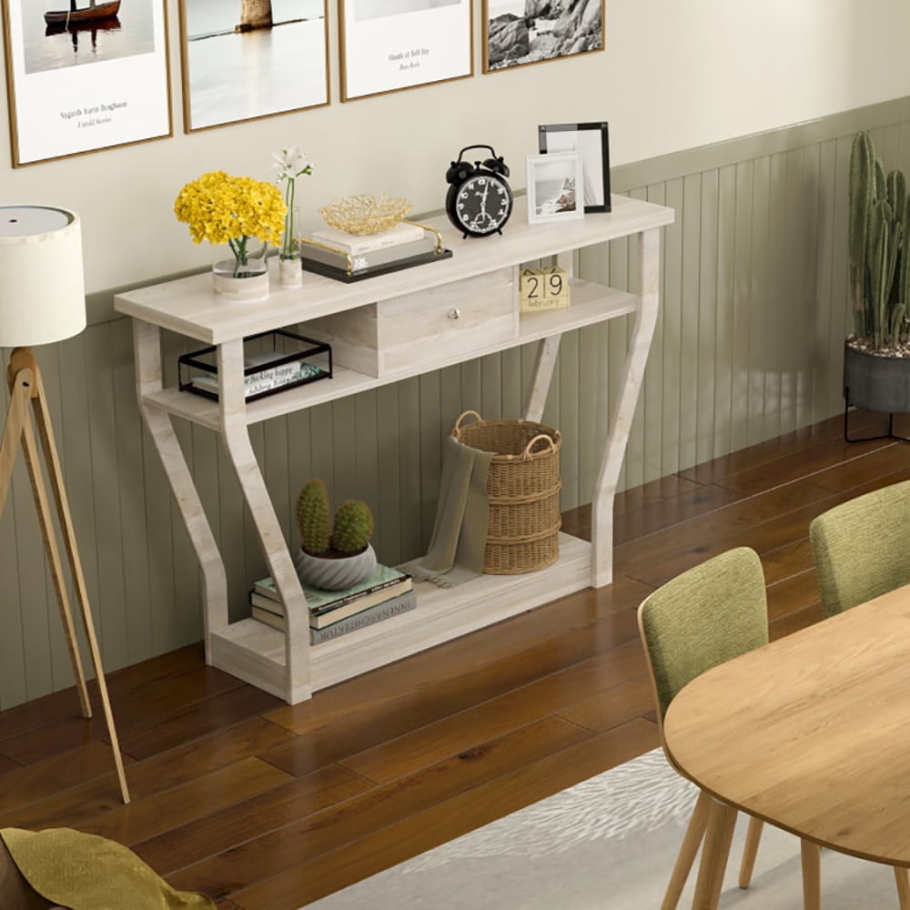 YYAo Console Table, Entryway Table, Console Sofa Table, Display Shelf,Modern Sofa Accent Table with Drawer-Gray