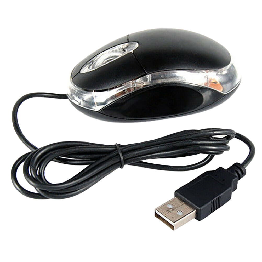 1Pc Optical USB Wired Mouse Professional Office Computer Mice for PC Desktop Laptop (Black