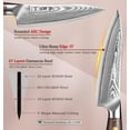 thumbnail image 2 of HEZHEN Damascus Steel 5.3 inch Utility Knife Professional Chef Knife for Chefs-Home Cooking,Kitchen Knife Razor Sharp Fruit Knife Peeling Knife,Ergonomic Micarta Handle with Walnut Wood Knife Scabbard, 2 of 8