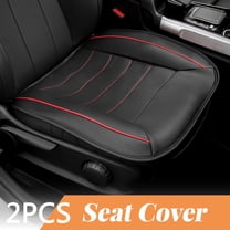 AUTOXBERT 2 Pcs Car Front Full Surround Seat Cover Breathable PU Leather Pad Mat Chair Cushion