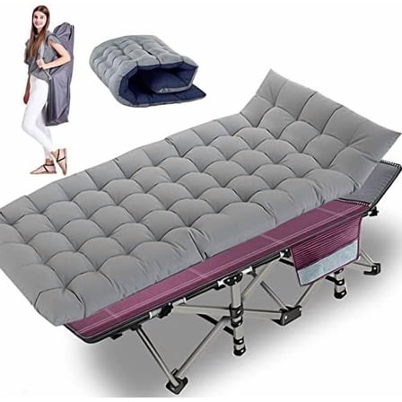 Folding Camping Cot, Folding Cot Camping Cots for Adults, Portable Sleeping Cot with Mattress Foldable Outdoor Bed Camp Cots Guest Bed with Carry Bag for Home, Office & Outdoor Use