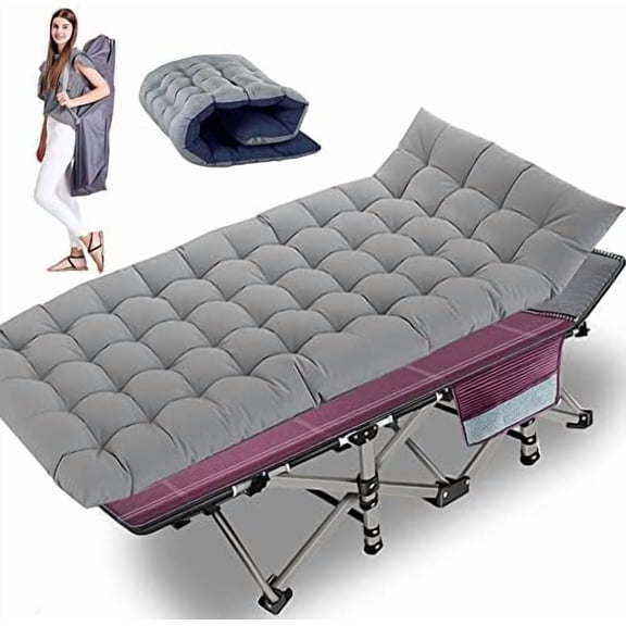 Folding Camping Cot, Folding Cot Camping Cots for Adults, Portable Sleeping Cot with Mattress Foldable Outdoor Bed Camp Cots Guest Bed with Carry Bag for Home, Office & Outdoor Use