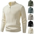 thumbnail image 4 of ChaoLingNeng Mens Sweaters Casual Solid Color Cable Knit Crewneck Sweater Soft Pullover Sweaters for Men Classic Pullover Sweaters with Ribbing Edge, 4 of 4