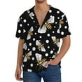 thumbnail image 3 of KLL Honey Bees at Night Print Men's Shirt Short Sleeve Button Down Summer Cuba Beach Shirts- XX-Large, 3 of 7