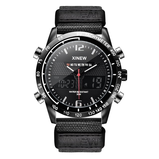 Dvkptbk Men Watch Men Fashion Sports Watch Quartz Digital LED Casual Watches