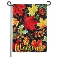 thumbnail image 2 of Evergreen Suede Garden Flag - Colorful Fall Leaves, 2 of 2