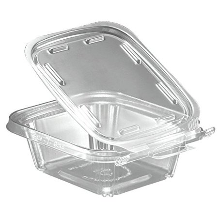 - Safe T Fresh 8 OZ Plastic Clear Hinged Container with Hanger (Pack of 48)