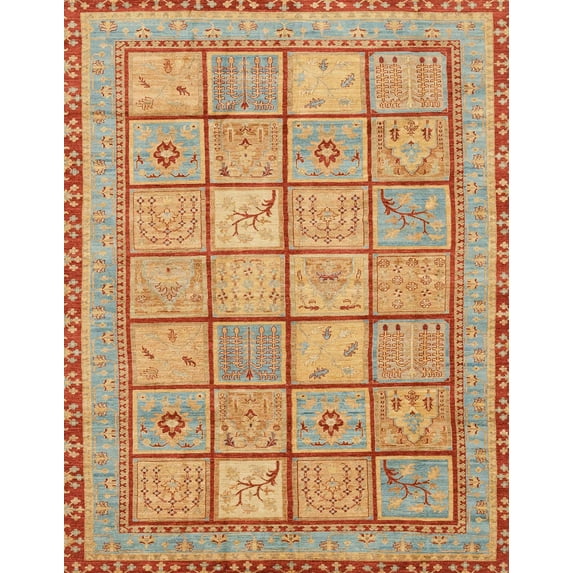 Ahgly Company Machine Washable Indoor Rectangle Abstract Papaya Orange Area Rugs, 8' x 10'