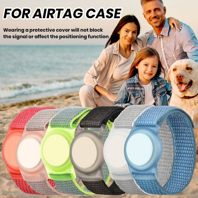 Sportteer Protective Case Protective Wristband Kids Wristband Breathable Wear Resistant Adjustable Nylon Watch Band GPS Holder Protective Case for AirTag