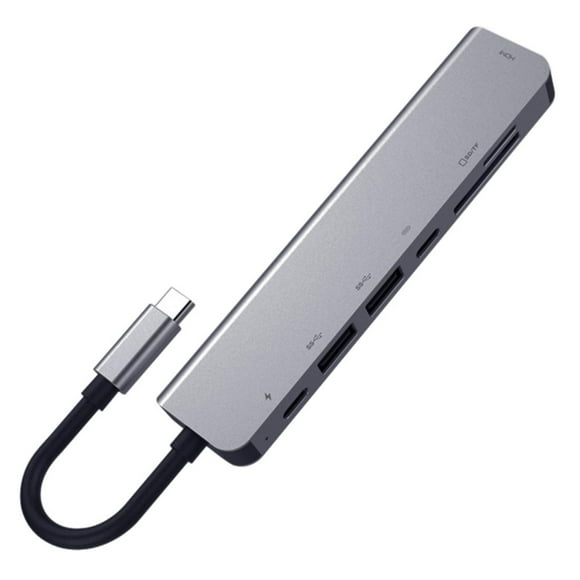 Ultimate Type-C Hub for Seamless Multitasking 4K HDMI, 2x USB 3.0, SD/TF, PD Port, Gray