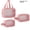 Pink Three-Piece Set, variant on 3 Pack Clear PVC Travel Toiletry Bag Set, Waterproof Cosmetic Makeup Organizer Bags with Handle, Portable Transparent Wash Bag for Travel, Gym & Bathroom