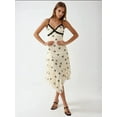 thumbnail image 5 of V-Neck Printed Bodycon Maxi Dress with Lace Detail, 5 of 7