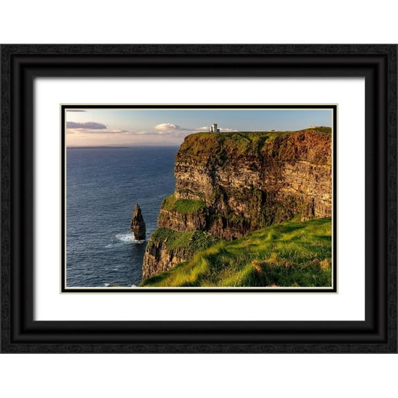 Haney, Chuck 24x17 Black Ornate Wood Framed with Double Matting Museum Art Print Titled - Cliffs of Moher in County Clare-Ireland