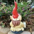 thumbnail image 6 of Homestyles The 60\'s "Peace Man" and "Chick" Hippie Meditating Yoga ZEN Gnome Groovy Couple Home & Garden Outdoor Statue 10"H, 6 of 6