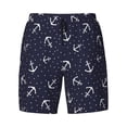 thumbnail image 4 of Lsque Mens Swim Trunks Anchor Pattern - Bathing Suit Compression Liner - Beach Swim Shorts Swimwear - (S-3XL) - Stretch Quick Dry -Large, 4 of 9