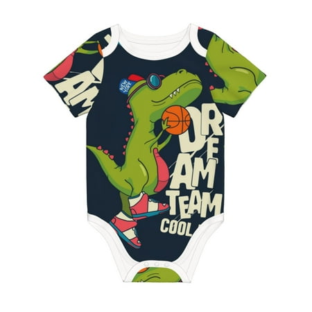 

Matuu Dinosaur Basketball Player for Baby Short-Sleeve Bodysuit Soft Cotton Comfortable and Breathable Perfect for Newborns and Infants