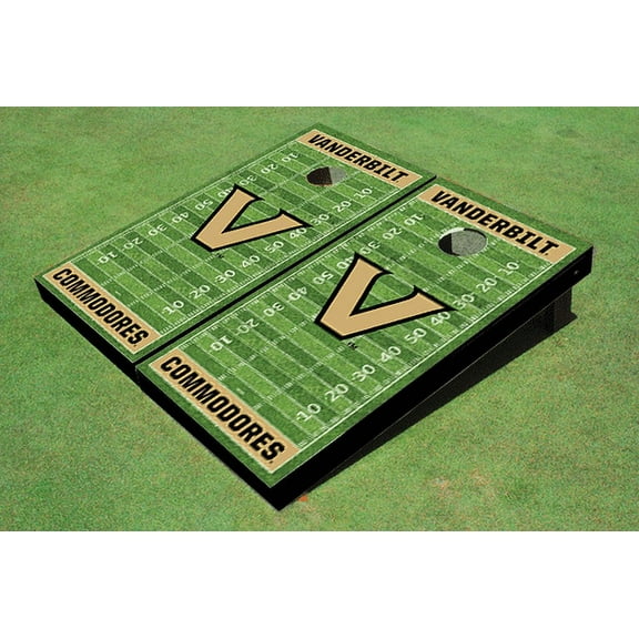 Vanderbilt University Gold Matching Football Field Custom Cornhole Boards