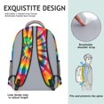 thumbnail image 5 of Red and Yellow Tie Dye Pattern Backpack for School, Cute School Bag with Adjustable Shoulder Straps and Padded Back, 15.3"x11"x6.7", 5 of 5