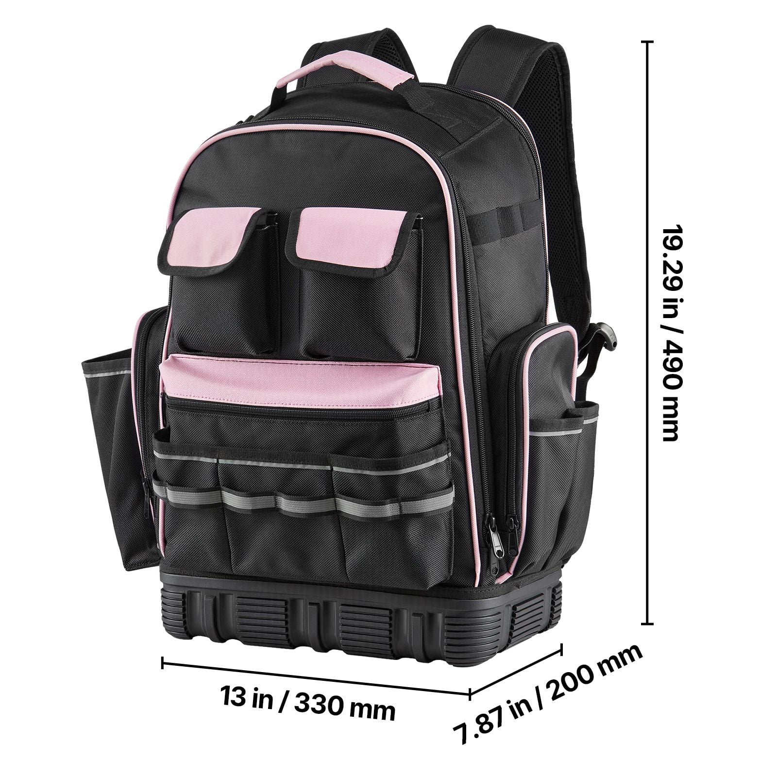 Tool Backpack 56 Pockets, 75 lbs Capacity, Heavy-Duty Oxford Fabric, Laptop Compartment, Molded Base, for Electrician Plumber HVAC
