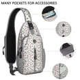 thumbnail image 2 of Sling Backpack,White Christmas Tree and Ornament Pattern Crossbody Bag with Water Bottle Holder,Waterproof Sling Bag for Men/Women with Chest Phone Holder for Hiking,Travel, 2 of 6