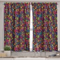 thumbnail image 2 of Ambesonne Colorful Valance & Curtain, Geometrical Abstract, 55"x24", Multicolor, 2 of 6