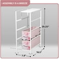 thumbnail image 3 of Sorbus Narrow Dresser Tower with 4 Drawers - Vertical Storage for Bedroom, Bathroom, Laundry, Closets, and More, Steel Frame, Wood Top, Tie-dye Fabric Bins (Pink), 3 of 9