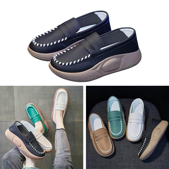 pitrice Chaussures Décontractées pour Femmes Confortables à Enfiler Douces pour Marche Intérieure Extérieure Noir 36