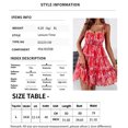 thumbnail image 2 of Vestido floral con tirantes sin mangas para mujer, falda de una línea con borde de oreja de madera de verano, rojo, L, 2 of 7