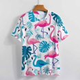 thumbnail image 3 of Flamingo Pattern Women's T-Shirt Short Sleeve T Shirts Tops Tee Ladies Loose T, 3 of 6