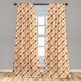 thumbnail image 5 of Ambesonne Retro Curtains, Big Small Dots Chain, Pair of 28"x84", Marigold Scarlet Cream, 5 of 5