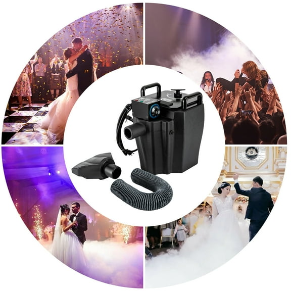 3500W Manual Black Dry Ice Fog Machine Solid Dry Ice Low Lying Smoke Fog Machine for Parties Celebrations Bars Weddings