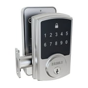 Brinks Electronic Touchpad Deadbolt with Pro-Guard, Transitional, Satin Nickel